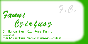 fanni czirfusz business card